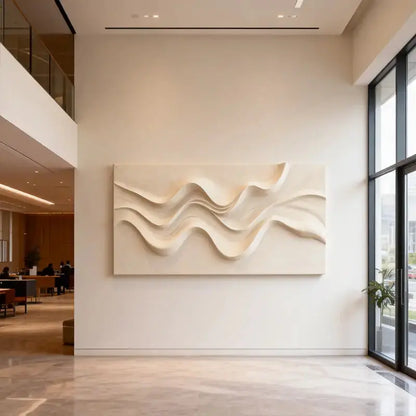 Brown & Cream Modern Gradient Wave 3D Relief Wall Sculpture（副本） Artmeto Wood wall art