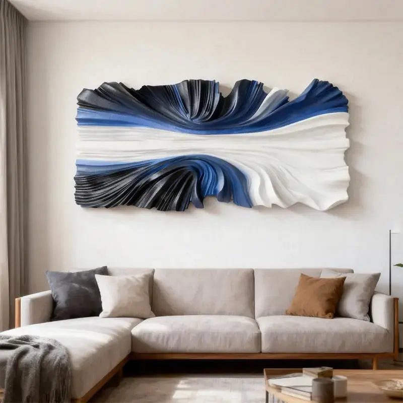 Brown & Cream Modern Gradient Wave 3D Relief Wall Sculpture（副本） Artmeto Wood wall art