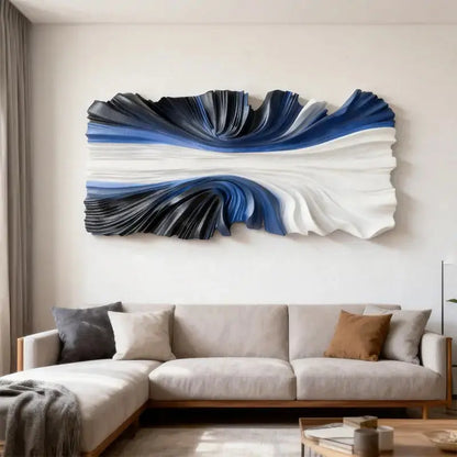 Brown & Cream Modern Gradient Wave 3D Relief Wall Sculpture（副本） Artmeto Wood wall art