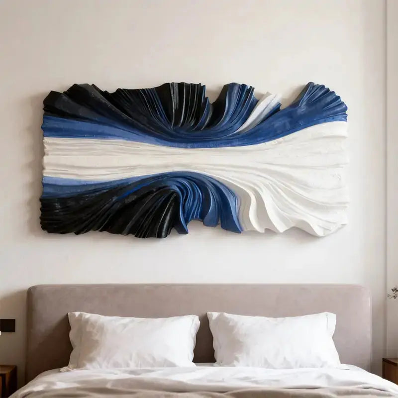 Brown & Cream Modern Gradient Wave 3D Relief Wall Sculpture（副本） Artmeto Wood wall art