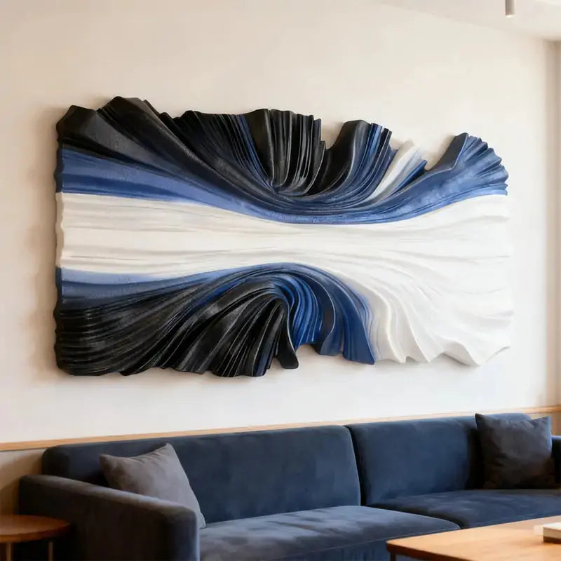 Brown & Cream Modern Gradient Wave 3D Relief Wall Sculpture（副本） Artmeto Wood wall art