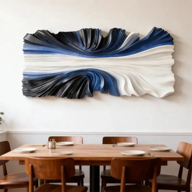Brown & Cream Modern Gradient Wave 3D Relief Wall Sculpture（副本） Artmeto Wood wall art