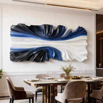 Brown & Cream Modern Gradient Wave 3D Relief Wall Sculpture（副本） Artmeto Wood wall art