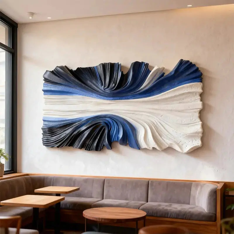 Brown & Cream Modern Gradient Wave 3D Relief Wall Sculpture（副本） Artmeto Wood wall art
