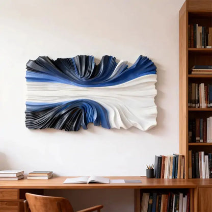 Brown & Cream Modern Gradient Wave 3D Relief Wall Sculpture（副本） Artmeto Wood wall art