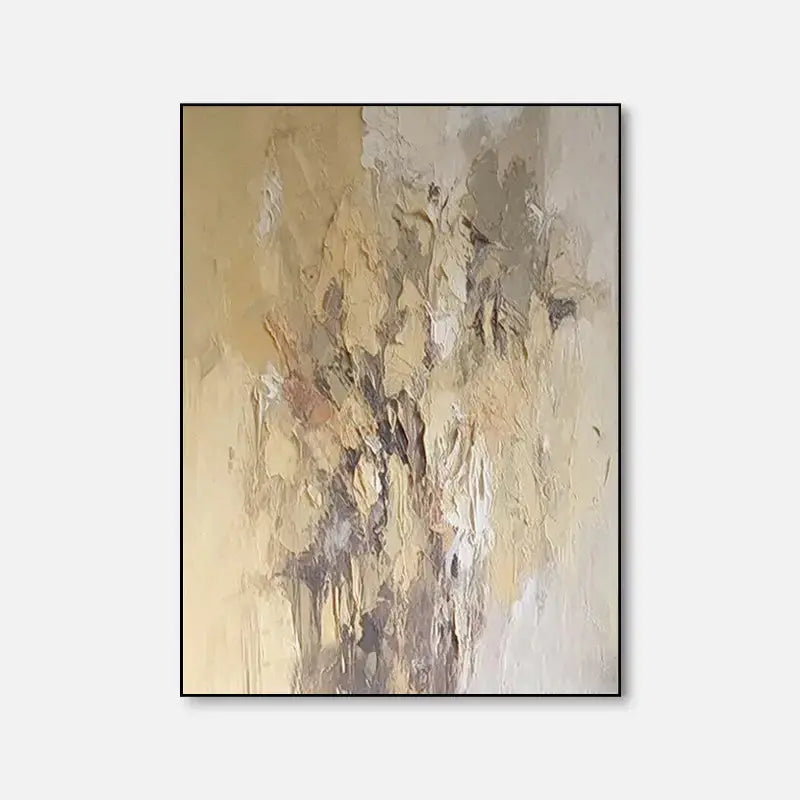 Contemporary Abstract Painting Textured Neutral Wall Art-Artmeto Artmeto Wood wall art
