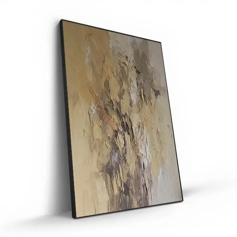 Contemporary Abstract Painting Textured Neutral Wall Art-Artmeto Artmeto Wood wall art