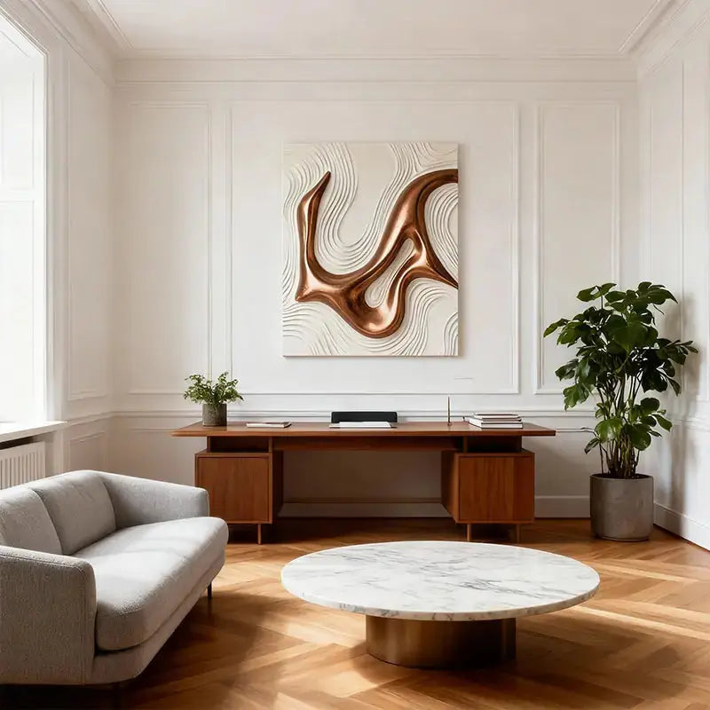 Copper Ripple Undulation 3D Relief Wall Decor Artmeto Wood wall art