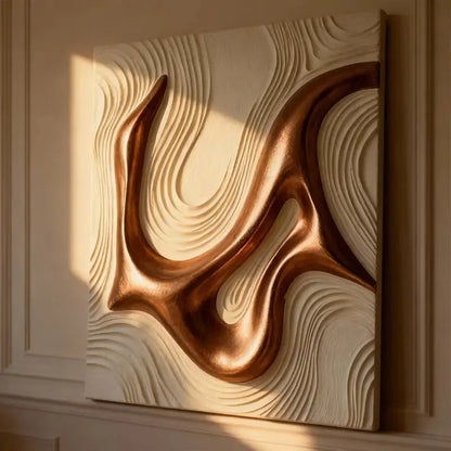 Copper Ripple Undulation 3D Relief Wall Decor Artmeto Wood wall art