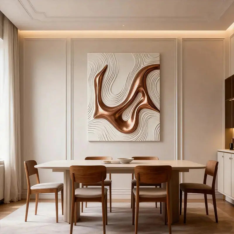 Copper Ripple Undulation 3D Relief Wall Decor Artmeto Wood wall art
