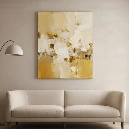 Cream Gold Textured Abstract Wall Art-Luxury Canvas-Artmeto Artmeto Wood wall art