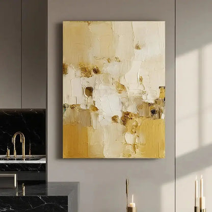 Cream Gold Textured Abstract Wall Art-Luxury Canvas-Artmeto Artmeto Wood wall art