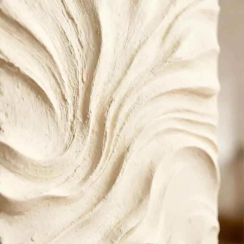 Cream Silk Flow Wave Textured 3D Relief Wall Art Artmeto Wood wall art