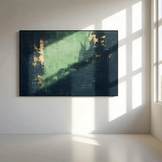 Dark Green Black Abstract Canvas Wall Art Modern Decor-Artmeto Artmeto Wood wall art