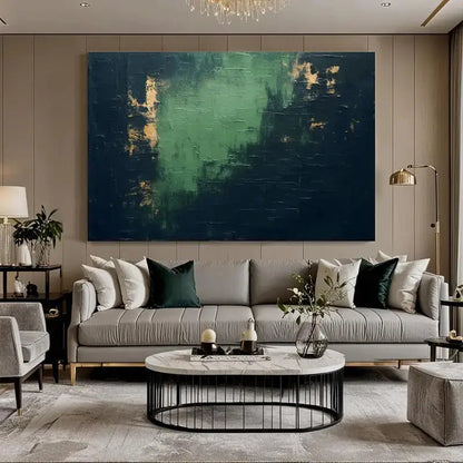 Dark Green Black Abstract Canvas Wall Art Modern Decor-Artmeto Artmeto Wood wall art