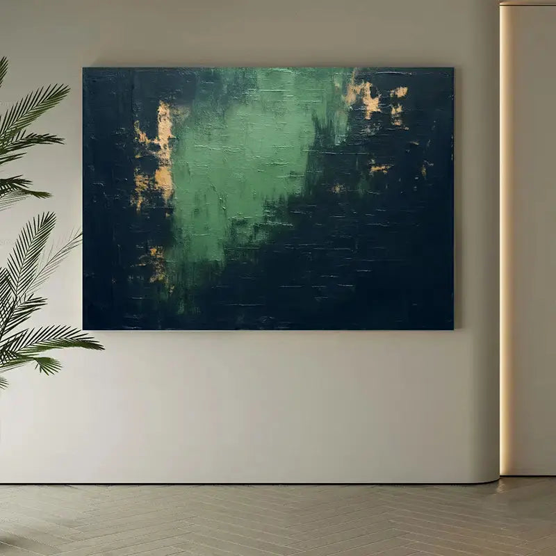 Dark Green Black Abstract Canvas Wall Art Modern Decor-Artmeto Artmeto Wood wall art