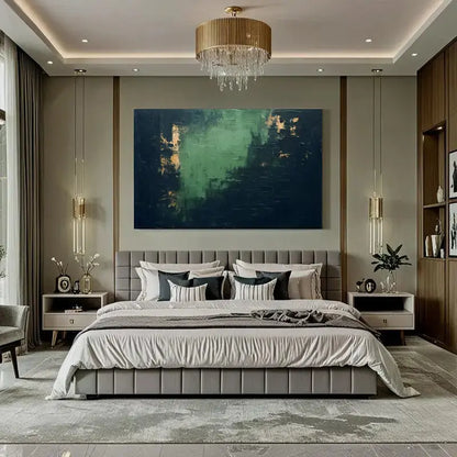 Dark Green Black Abstract Canvas Wall Art Modern Decor-Artmeto Artmeto Wood wall art