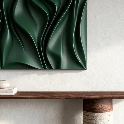 Deep Emerald Wave 3D Relief Modern Abstract Wall Decor Artmeto Wood wall art-7