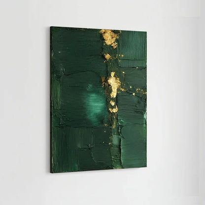 Deep Green Gold Abstract Canvas-Minimalist Modern Wall Decor-Artmeto Artmeto Wood wall art