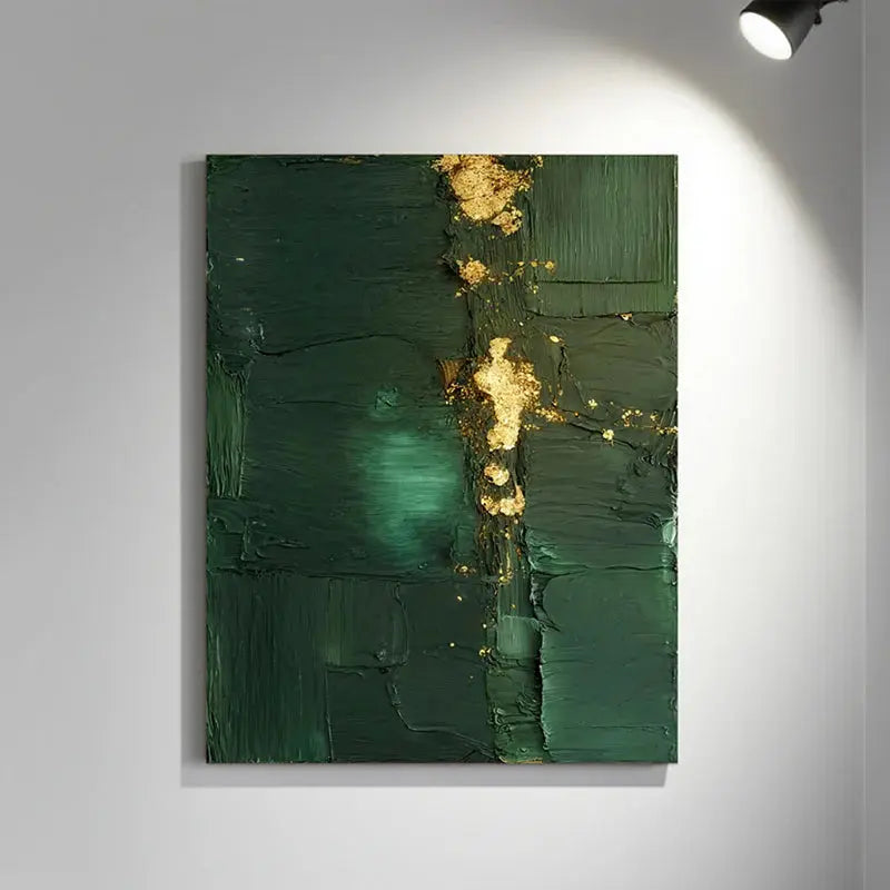 Deep Green Gold Abstract Canvas-Minimalist Modern Wall Decor-Artmeto Artmeto Wood wall art