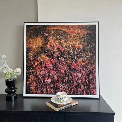 Dramatic Dark & Vibrant Textured Abstract Canvas Art - Moody Modern Wall Decor Artmeto Wood wall art