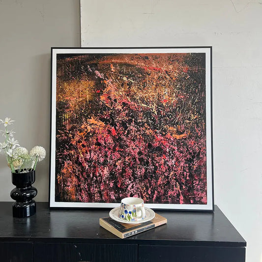 Dramatic Dark & Vibrant Textured Abstract Canvas Art - Moody Modern Wall Decor Artmeto Wood wall art