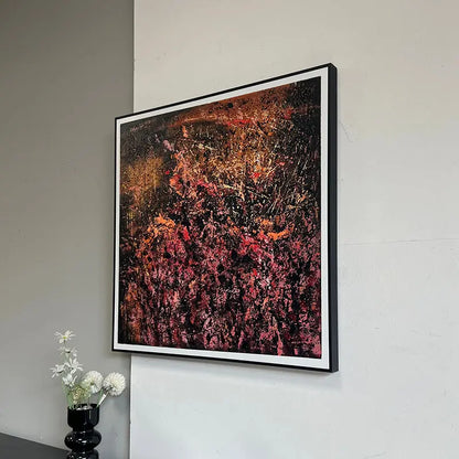 Dramatic Dark & Vibrant Textured Abstract Canvas Art - Moody Modern Wall Decor Artmeto Wood wall art