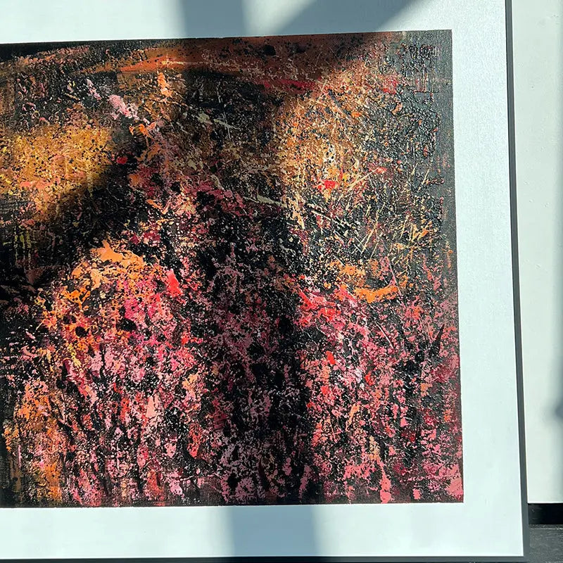 Dramatic Dark & Vibrant Textured Abstract Canvas Art - Moody Modern Wall Decor Artmeto Wood wall art