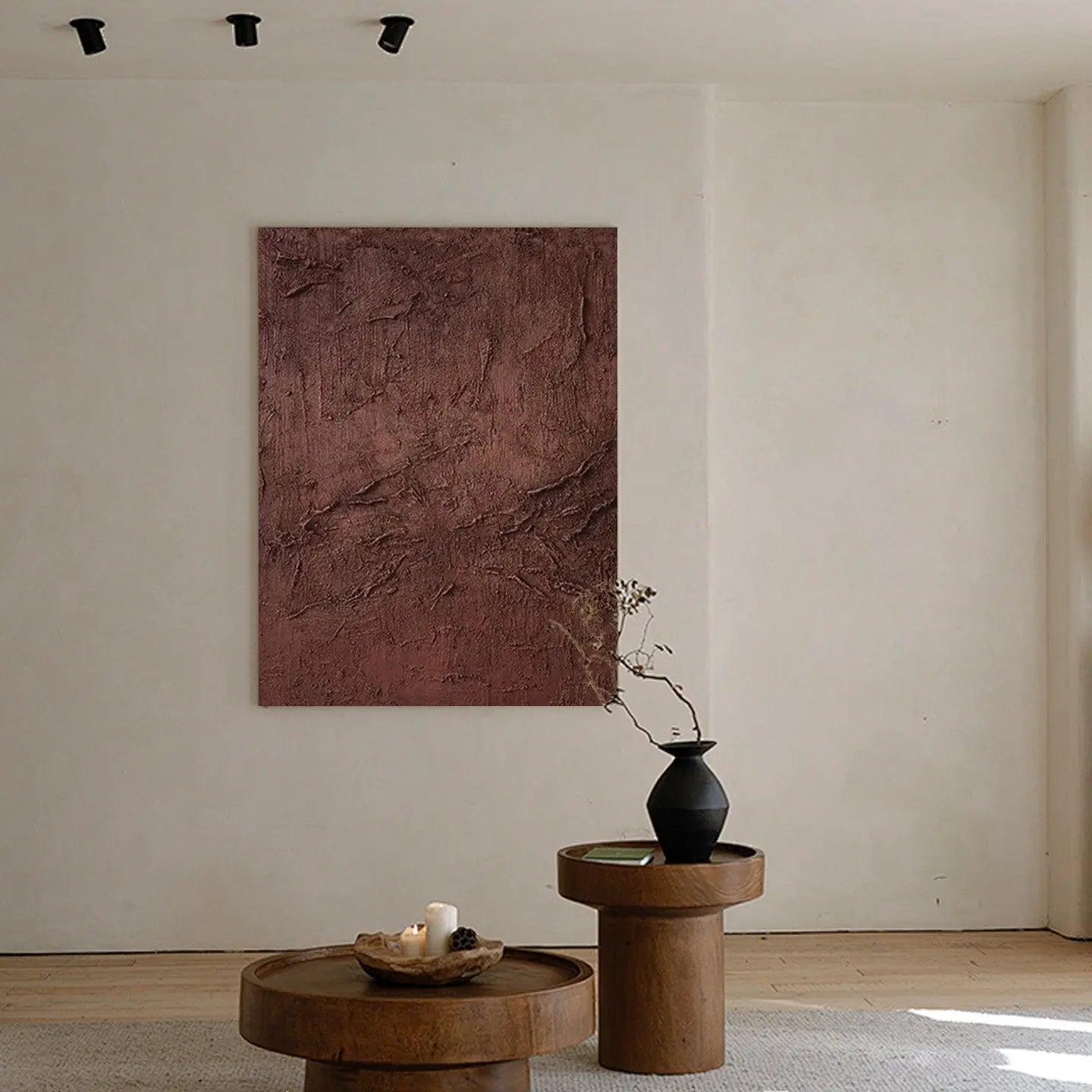 Earth Tone Abstract Art-Textured Clay Canvas Wall Decor-Artmeto Artmeto Wood wall art