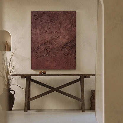 Earth Tone Abstract Art-Textured Clay Canvas Wall Decor-Artmeto Artmeto Wood wall art