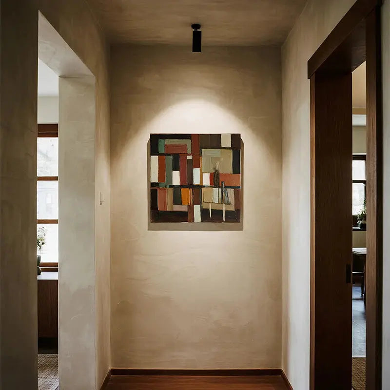 Earth Tone Geometric Abstract Wall Art-Textured Canvas Decor-Artmeto Artmeto Wood wall art