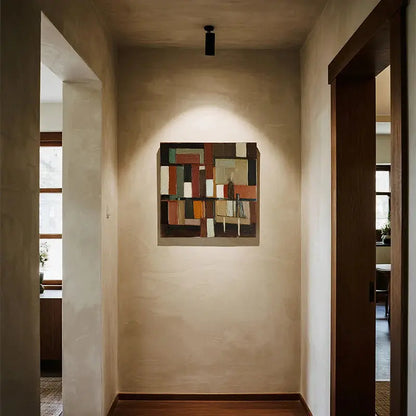 Earth Tone Geometric Abstract Wall Art-Textured Canvas Decor-Artmeto Artmeto Wood wall art