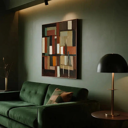 Earth Tone Geometric Abstract Wall Art-Textured Canvas Decor-Artmeto Artmeto Wood wall art