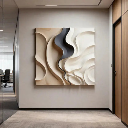 Earthy Gradient Circular 3D Wood Relief Wall Art Modern Textured Design（副本） Artmeto Wood wall art