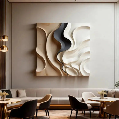 Earthy Gradient Circular 3D Wood Relief Wall Art Modern Textured Design（副本） Artmeto Wood wall art