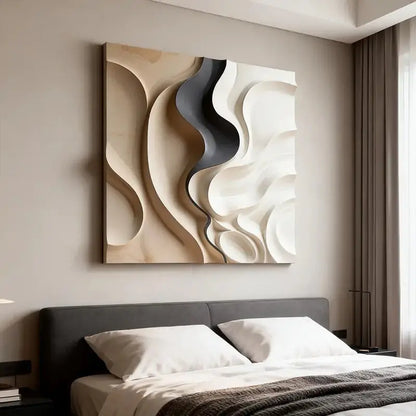 Earthy Gradient Circular 3D Wood Relief Wall Art Modern Textured Design（副本） Artmeto Wood wall art