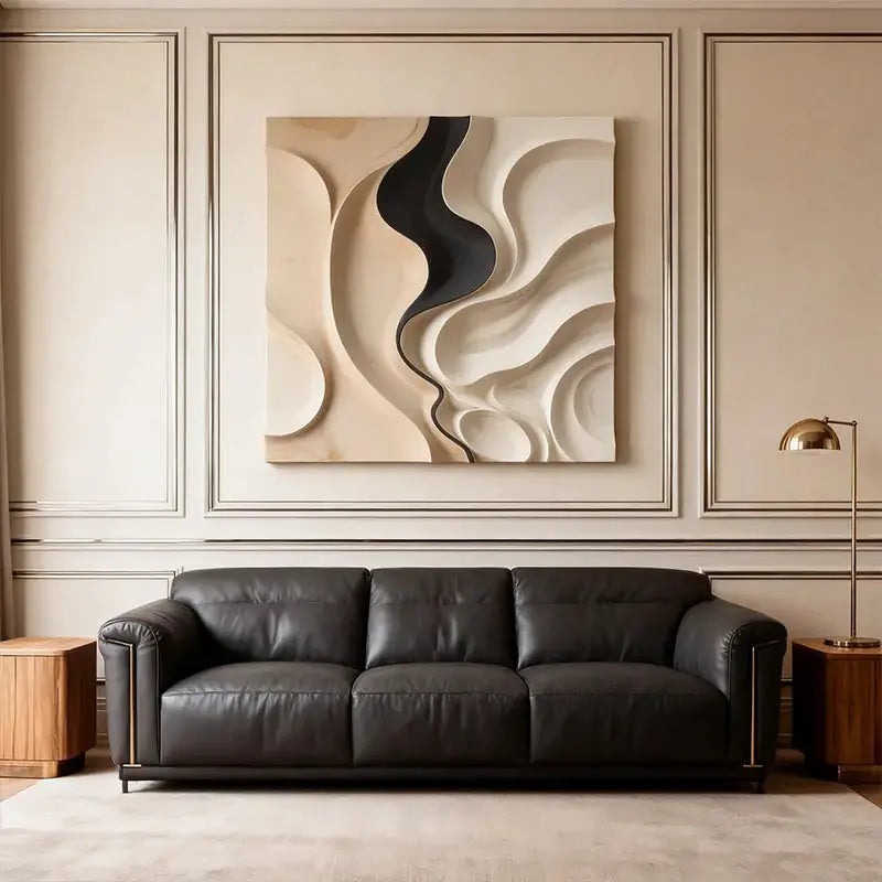 Earthy Gradient Circular 3D Wood Relief Wall Art Modern Textured Design（副本） Artmeto Wood wall art