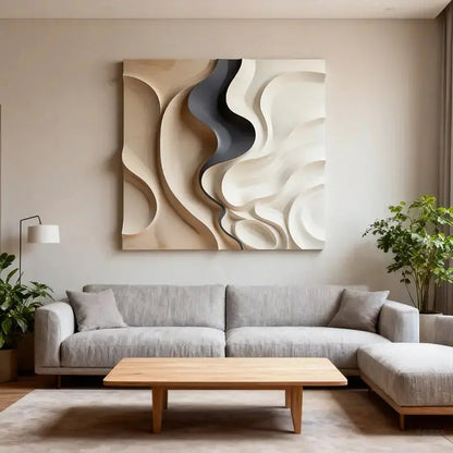 Earthy Gradient Circular 3D Wood Relief Wall Art Modern Textured Design（副本） Artmeto Wood wall art