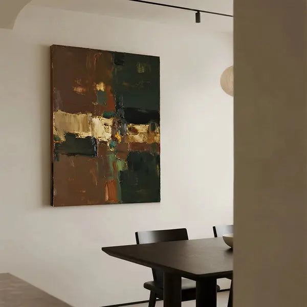 Earthy Tone Textured Abstract Wall Art-Modern Canvas Decor-Artmeto Artmeto Wood wall art