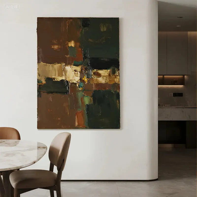 Earthy Tone Textured Abstract Wall Art-Modern Canvas Decor-Artmeto Artmeto Wood wall art