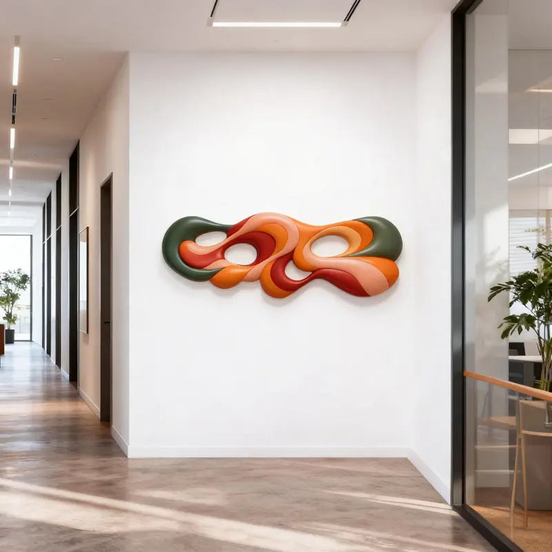 Earthy Tones Multi-Color Fluid Form Organic Abstract 3D Wall Sculpture Artmeto Wood wall art-7