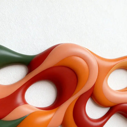 Earthy Tones Multi-Color Fluid Form Organic Abstract 3D Wall Sculpture Artmeto Wood wall art-8