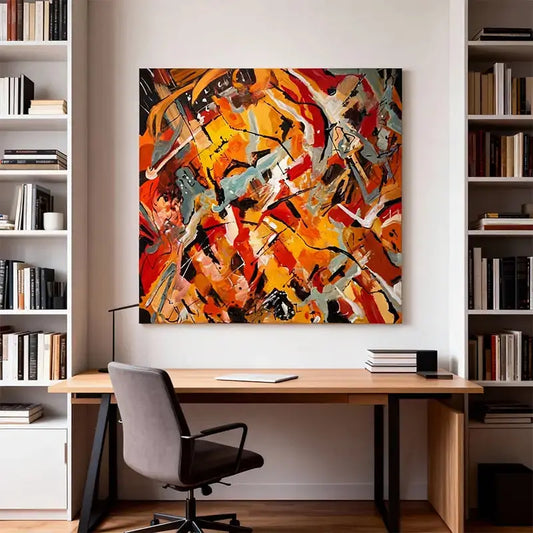 Modern Minimalist Abstract Art | White Gold Canvas Painting-Artmeto（副本） Artmeto Wood wall art