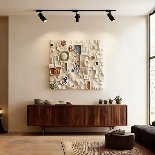 Ethereal Cream Currents Neutral Tone 3D Wall Sculpture（副本） Artmeto Wood wall art