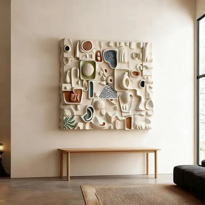 Ethereal Cream Currents Neutral Tone 3D Wall Sculpture（副本） Artmeto Wood wall art