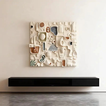 Ethereal Cream Currents Neutral Tone 3D Wall Sculpture（副本） Artmeto Wood wall art
