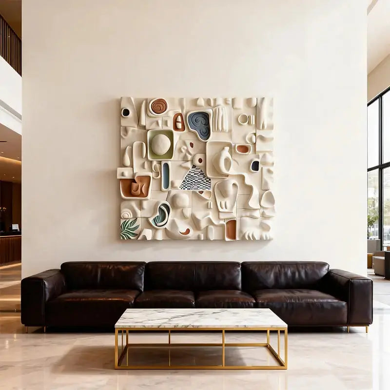 Ethereal Cream Currents Neutral Tone 3D Wall Sculpture（副本） Artmeto Wood wall art