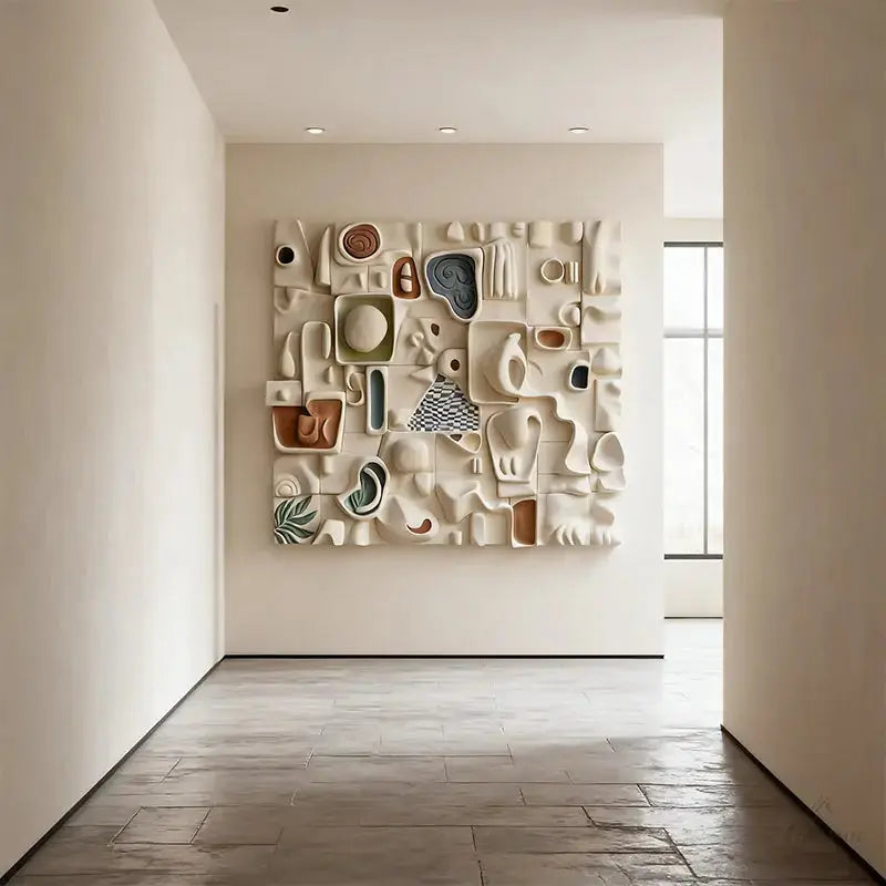 Ethereal Cream Currents Neutral Tone 3D Wall Sculpture（副本） Artmeto Wood wall art