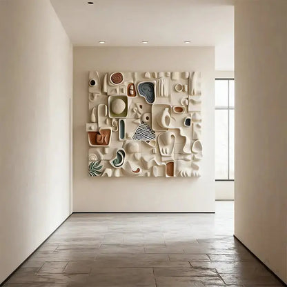 Ethereal Cream Currents Neutral Tone 3D Wall Sculpture（副本） Artmeto Wood wall art