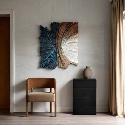 Fan Shape Gradient 3D Wood Relief Sculpture - Modern Minimalist Decor Artmeto Wood wall art